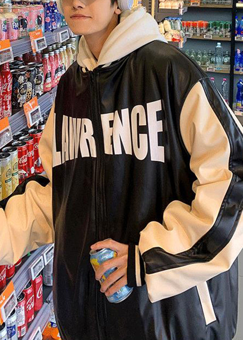 Coat Wear TC005 On Faux Patchwork Leather Thick Both Sides Mens New Blue Spring