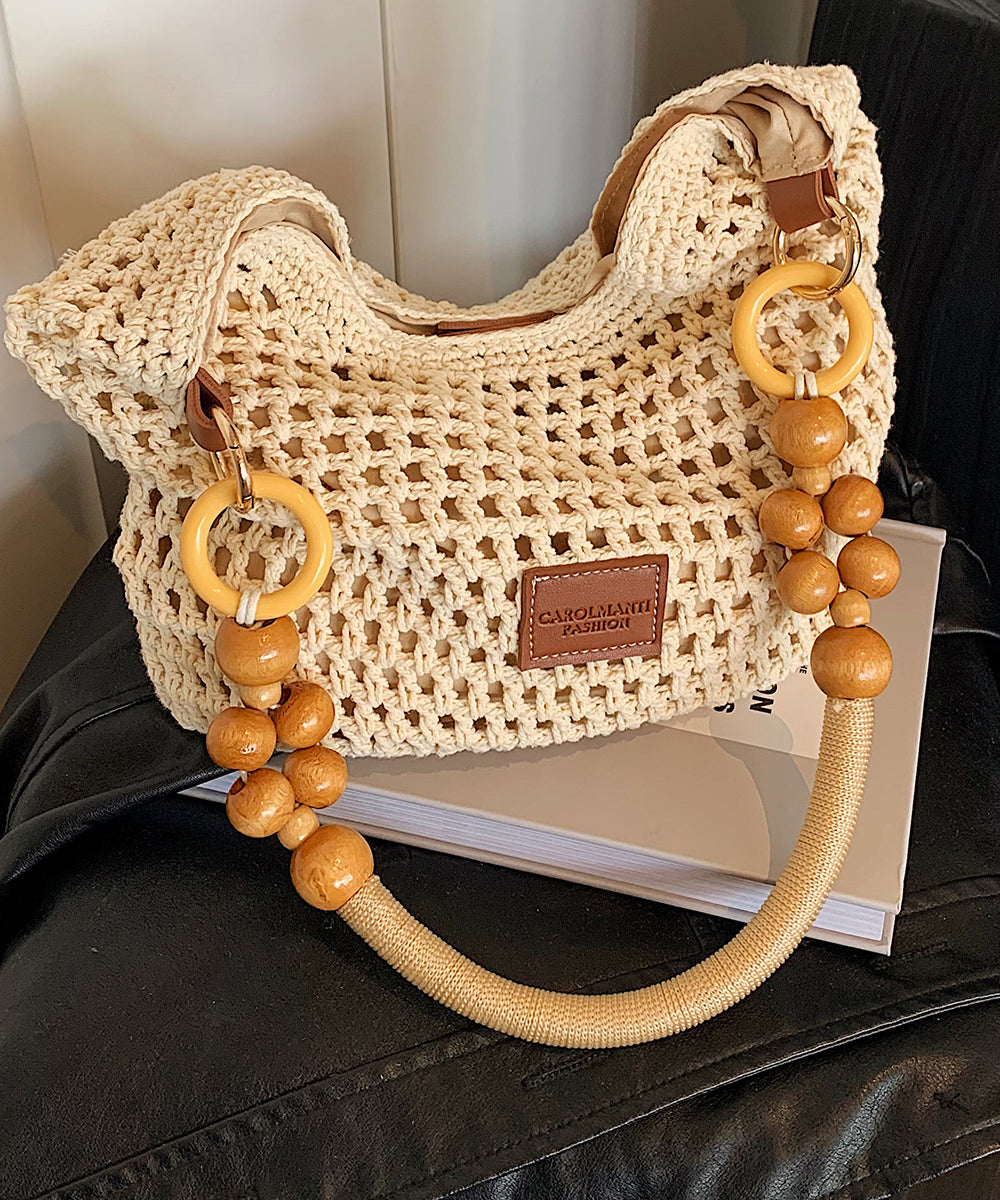 Out Woven Brown New Shoulder Bag Large Capacity Hollow