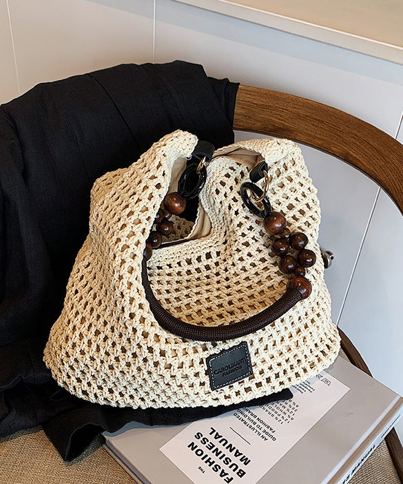 Out Woven Brown New Shoulder Bag Large Capacity Hollow