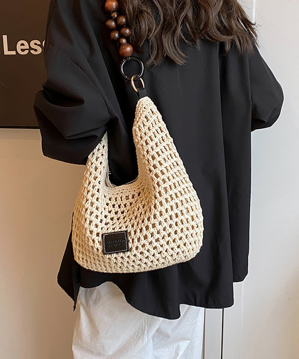 Out Woven Brown New Shoulder Bag Large Capacity Hollow