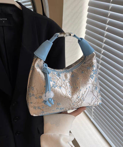 Style New Chinese Versatile Beige Tote Embroidered Bag