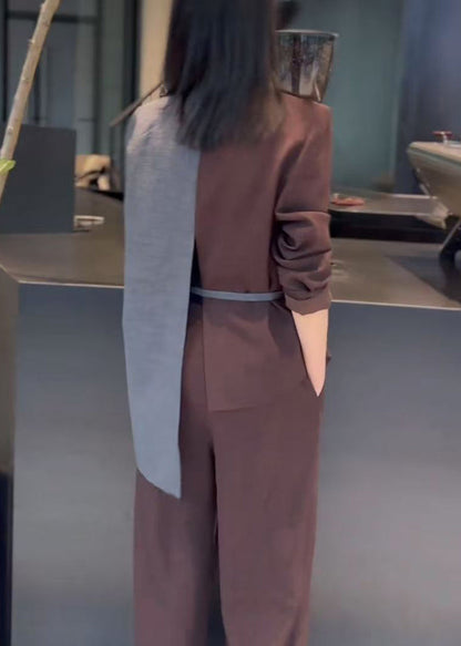 Patchwork Set Asymmetrical Two Lace Pieces Coffee Cotton Up New