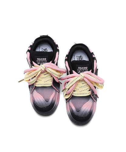 Splicing Up Platform Lace Black Flat Shoes Fashion New