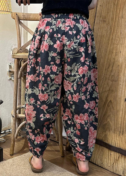 Pantalon court en coton avec poches imprimées vertes pour l'été JH019