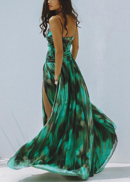 Neck Skirts Lingerie Maxi And Slash Set Green New Bodysuit