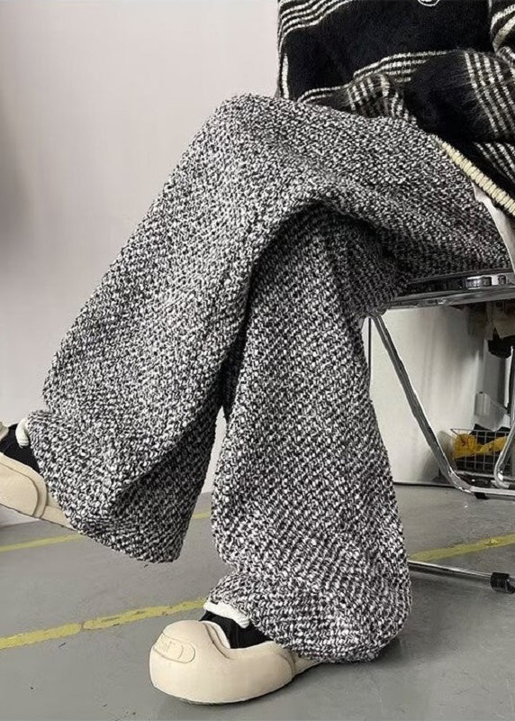 Men Oversized Pants Grey Spring New Woolen