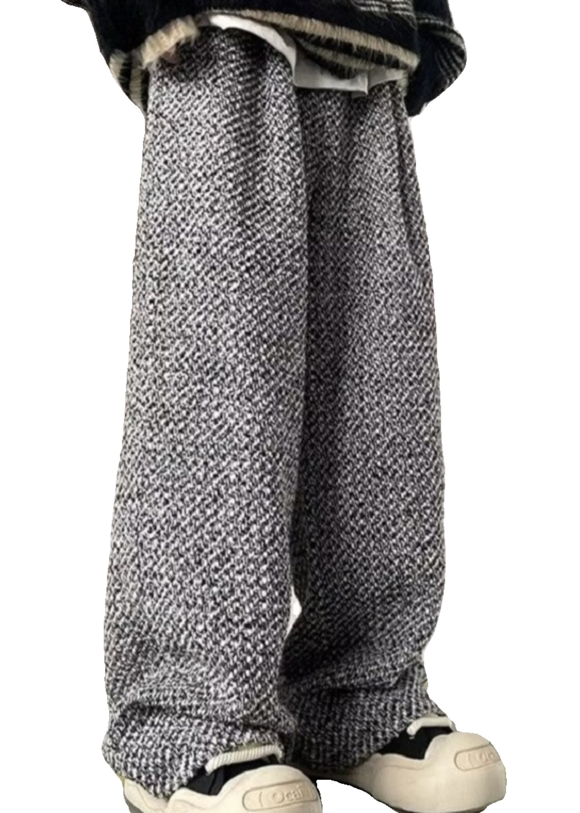 Men Oversized Pants Grey Spring New Woolen