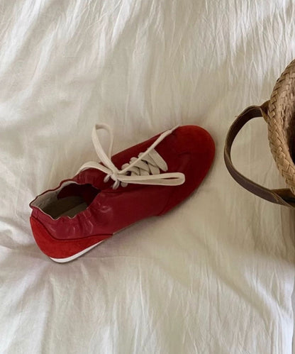 Red Up Handmade New Sports Shoes Flats Lace