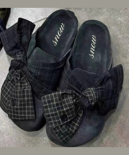 Japanese Sandals Bow Blue Platform New Slide