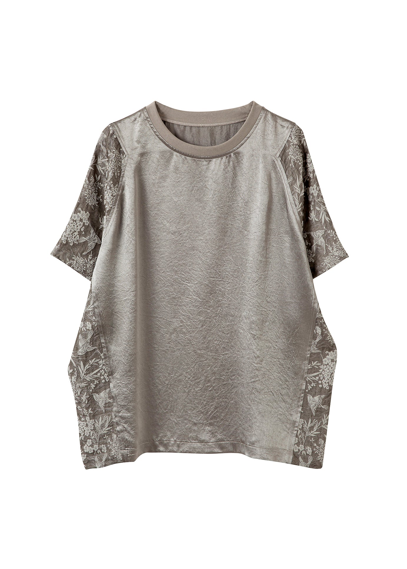 Top Cotton Jacquard Neck New Patchwork O Summer T Shirt