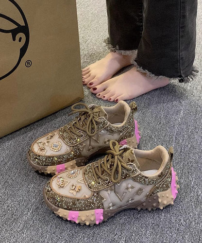 Zircon Pink Lace New Mesh Up Breathable Shoes Sports