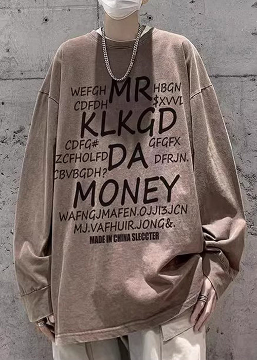 Pink Letter Shirts Spring Neck Men New O T Cotton