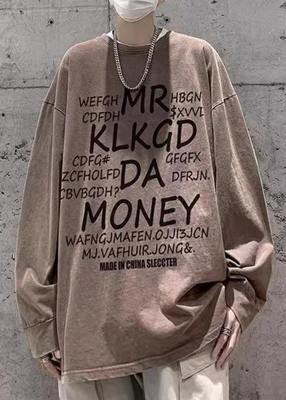 Pink Letter Shirts Spring Neck Men New O T Cotton