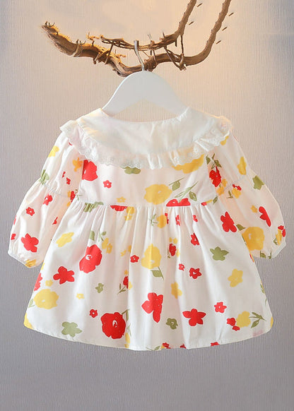 New Red Peter Pan Collar Button Print Cotton Baby Shirts Spring YU1049