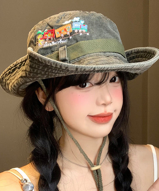 Army Hat Large Cowboy Retro Embroidered Green New Eaves