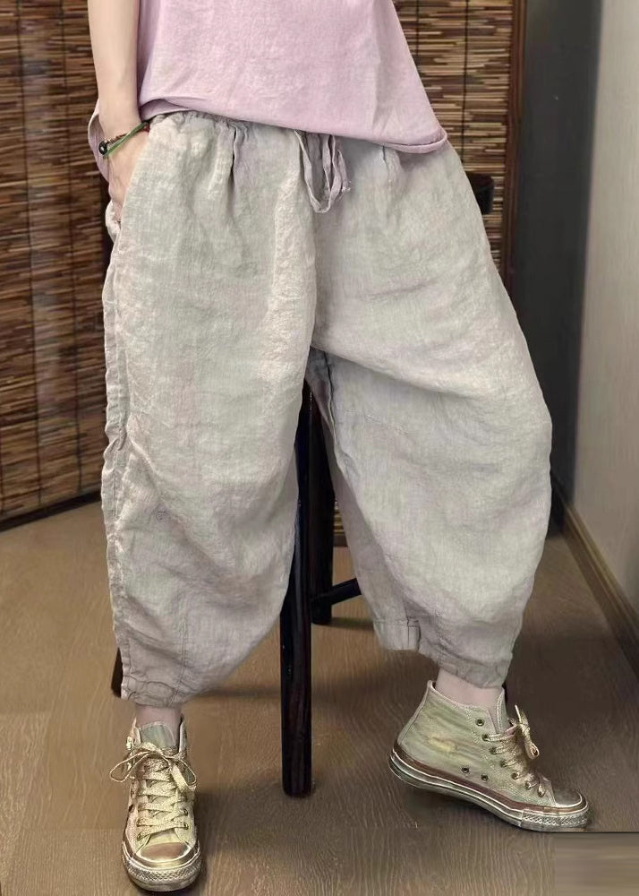 Harem Retro Beige Summer New Oversized Linen Pants