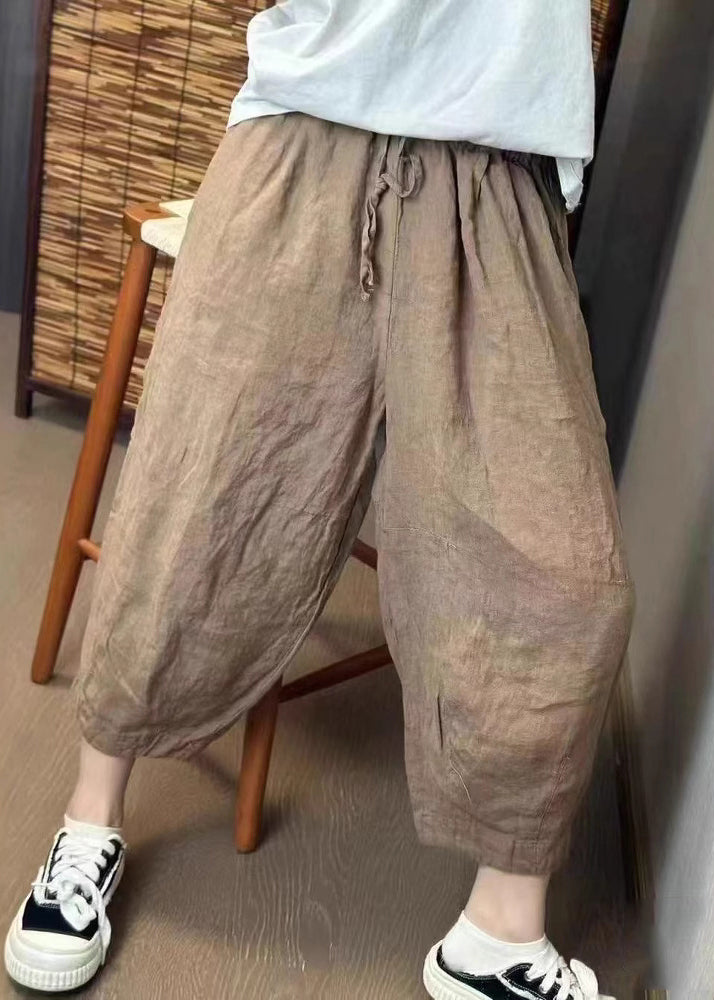 Harem Retro Beige Summer New Oversized Linen Pants