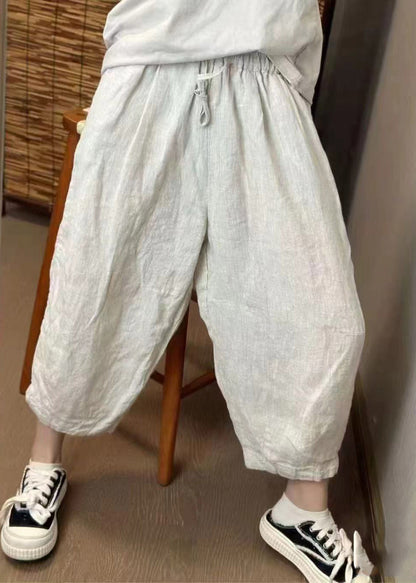Harem Retro Beige Summer New Oversized Linen Pants