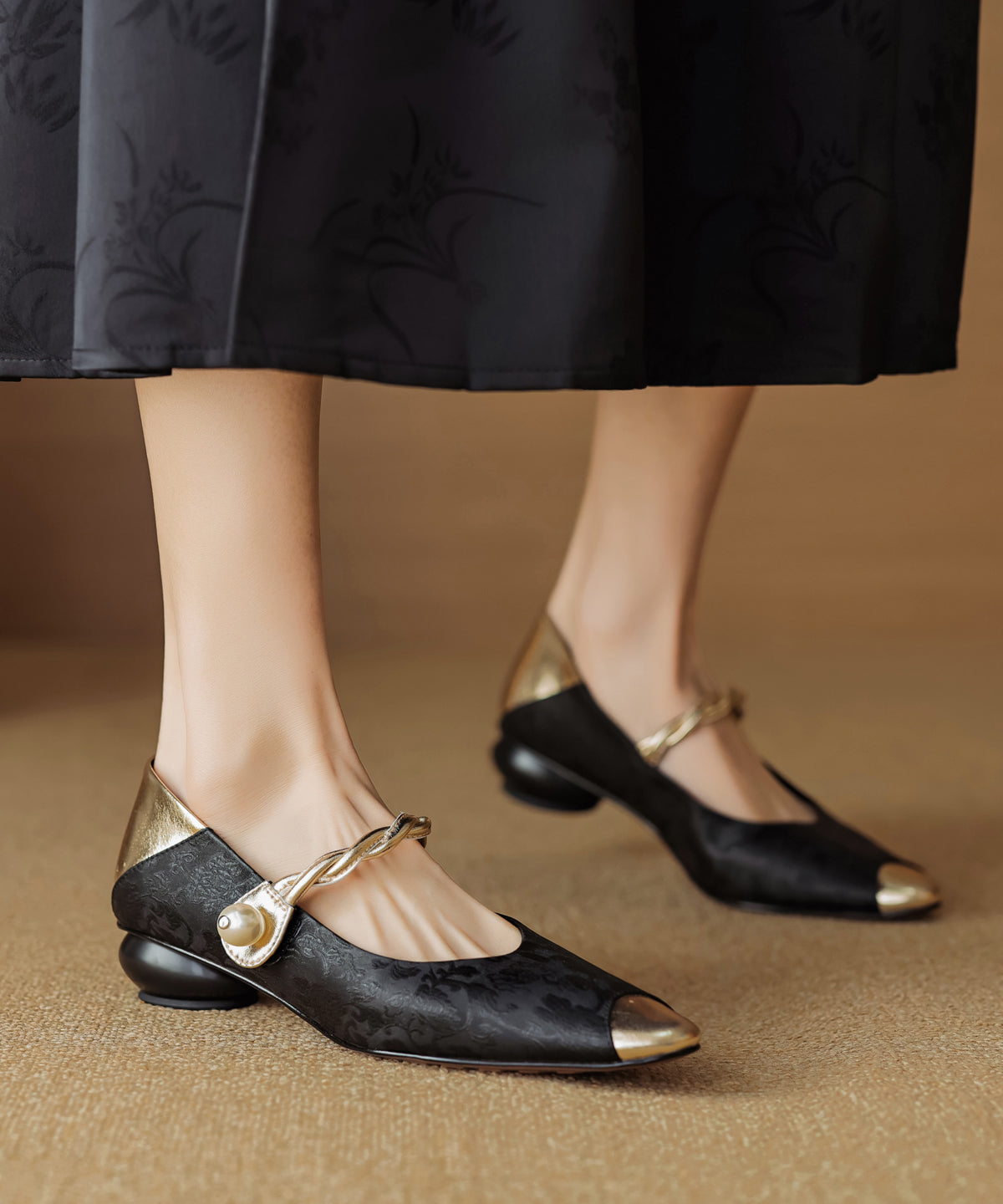 Buckle Strap Leather Cowhide New Shoes Chunky Green Retro