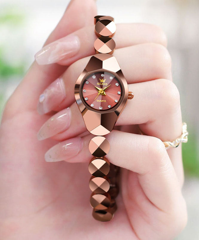 Quartz Waterproof Steel New Gold Watches Rose Movement Stainless