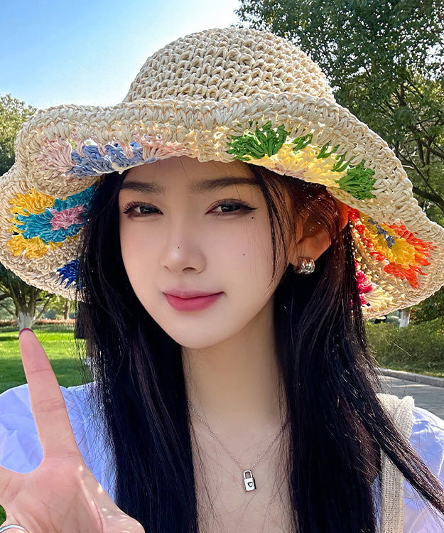 New Shading Summer Sun Hat Beige Straw Woven Protection
