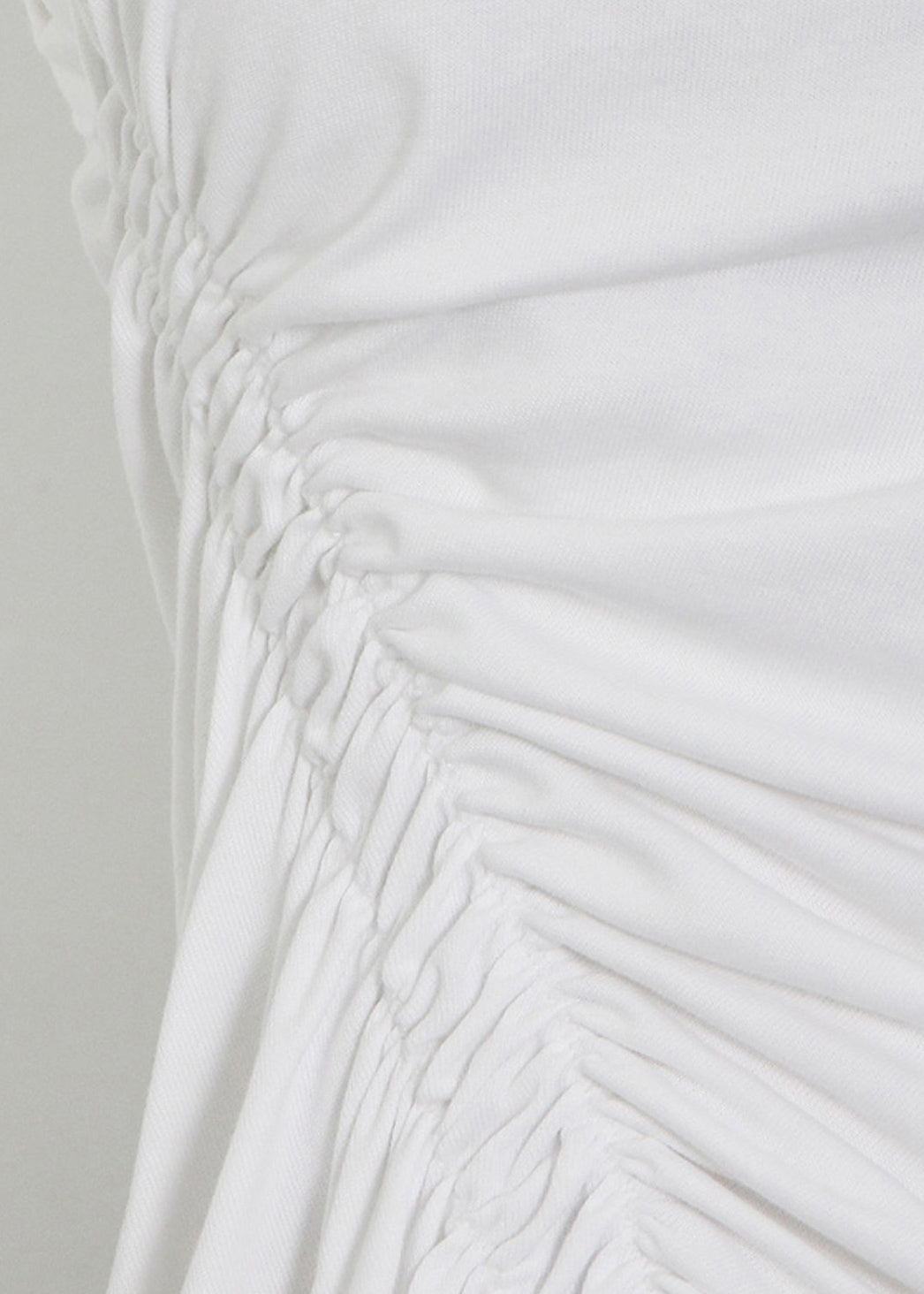 White Sleeveless Cotton Tank New Cinched Asymmetrical