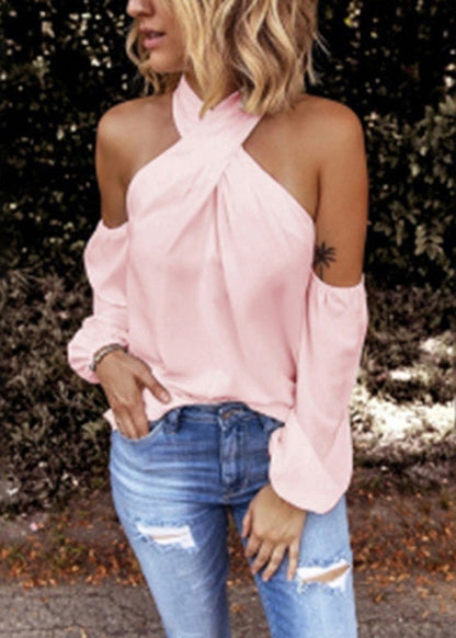 White New Sleeve Shoulder Long Shirts Cotton Patchwork Cold