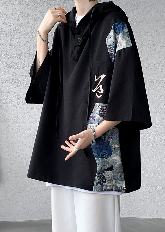 T Hooded White Summer Cotton Patchwork Mens Shirt Designer New