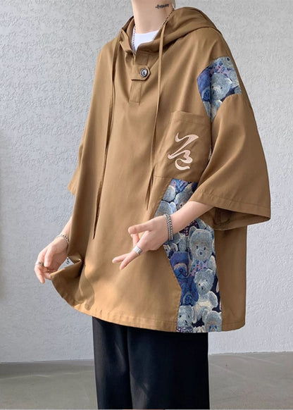 T Hooded White Summer Cotton Patchwork Mens Shirt Designer New