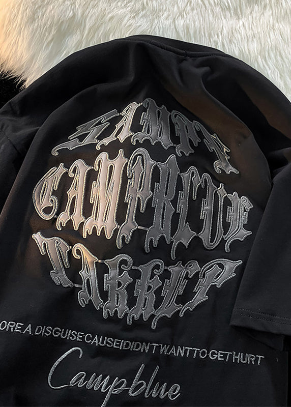 White Mens Shirt New Embroideried T Letter Cotton Designer Summer