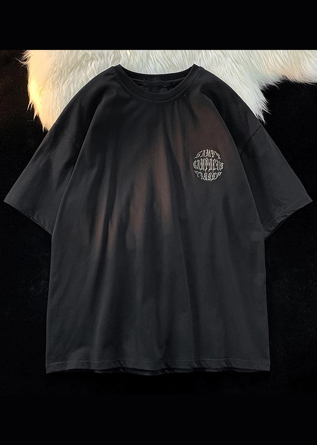 White Mens Shirt New Embroideried T Letter Cotton Designer Summer