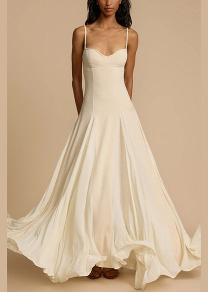 Dress Strap Cold New Spaghetti Shoulder Zippered White Cotton