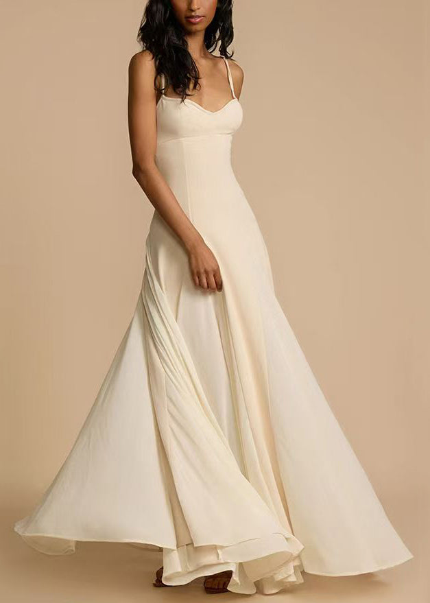 Dress Strap Cold New Spaghetti Shoulder Zippered White Cotton