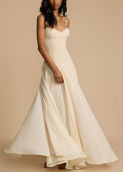 Dress Strap Cold New Spaghetti Shoulder Zippered White Cotton