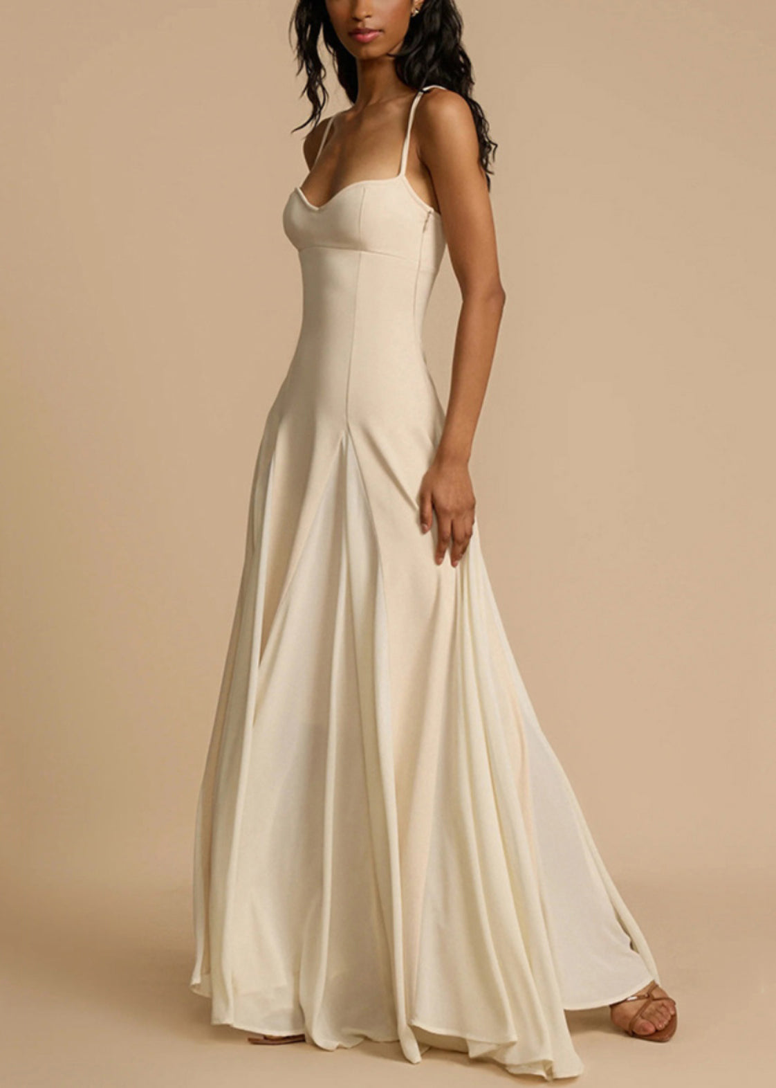 Dress Strap Cold New Spaghetti Shoulder Zippered White Cotton