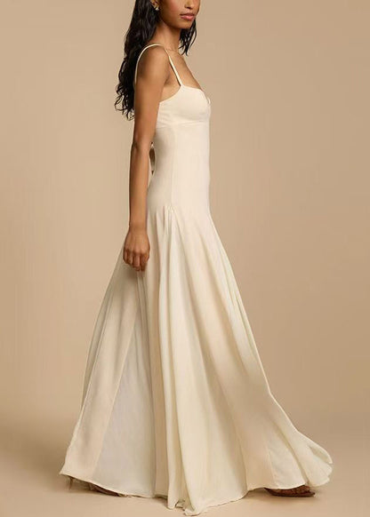 Dress Strap Cold New Spaghetti Shoulder Zippered White Cotton