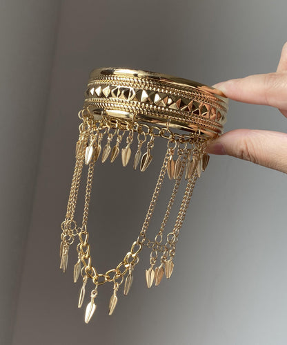 Gold Metal Body Chain And Novelty Leaf Bracelet Tassel