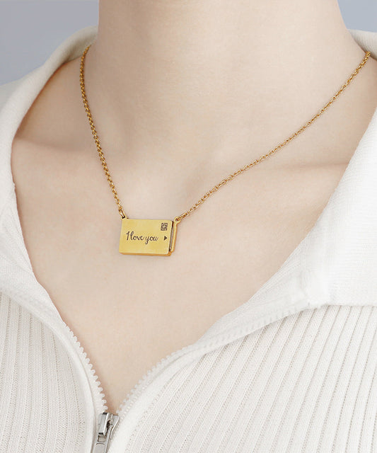 Type Gold Novelty Steel Pendant Pulling Stainless Graphic
