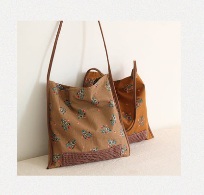 Nischendesign Schultertasche aus Canvas im Retro-Stil OP1016