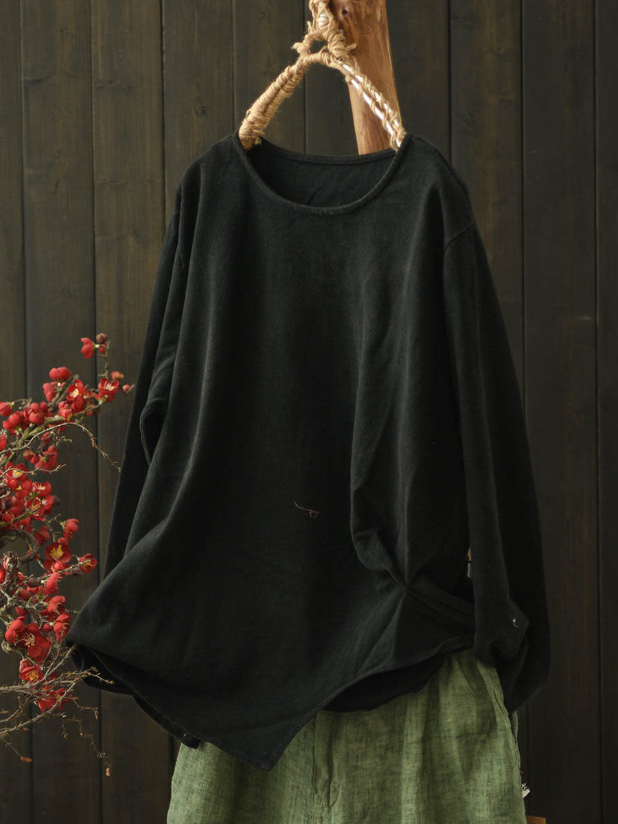 Blouse Pure Retro Autumn Women Cotton Color