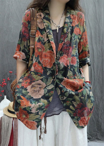 Cotton Bracelet Coats Collar Pockets Peter Button Orange Pan