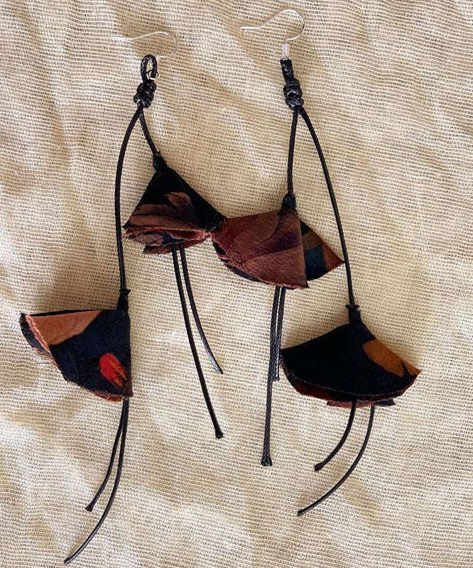 Sterling Silk Original Silver Earrings Black Drop Tassel