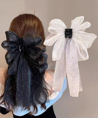 Hairpin Tulle Ribbon Black Bow Dot Original