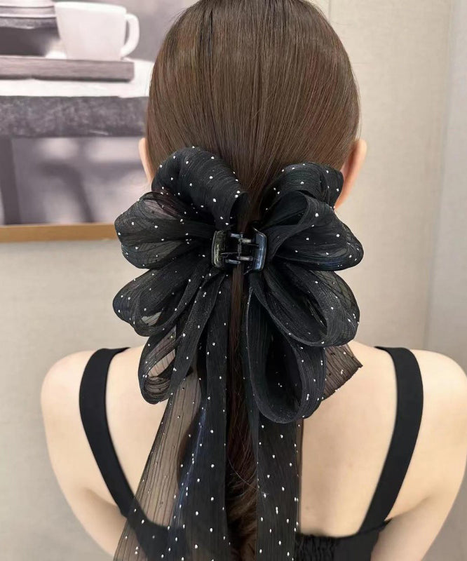 Hairpin Tulle Ribbon Black Bow Dot Original