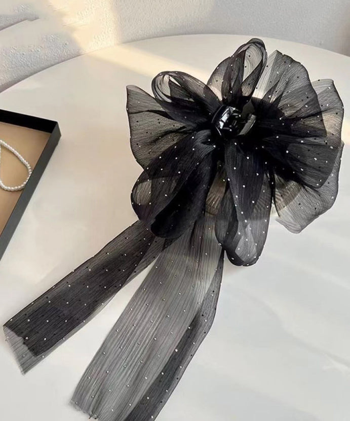 Hairpin Tulle Ribbon Black Bow Dot Original