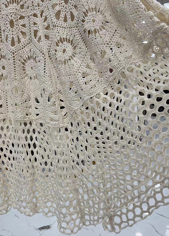 Line A Original Skirt Patchwork Elastic Beige Design Lace Waist