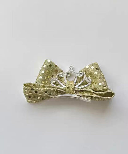 Original Design Black Alloy Zircon Bow Sequins Crown Kids Hairpin YG037