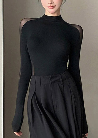 Black Tops Design Spring Flattering Original Tulle