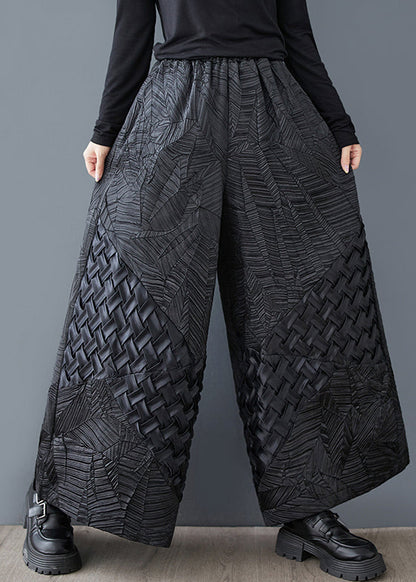 Original Leg Oversized Summer Jacquard Wide Design Pants Black