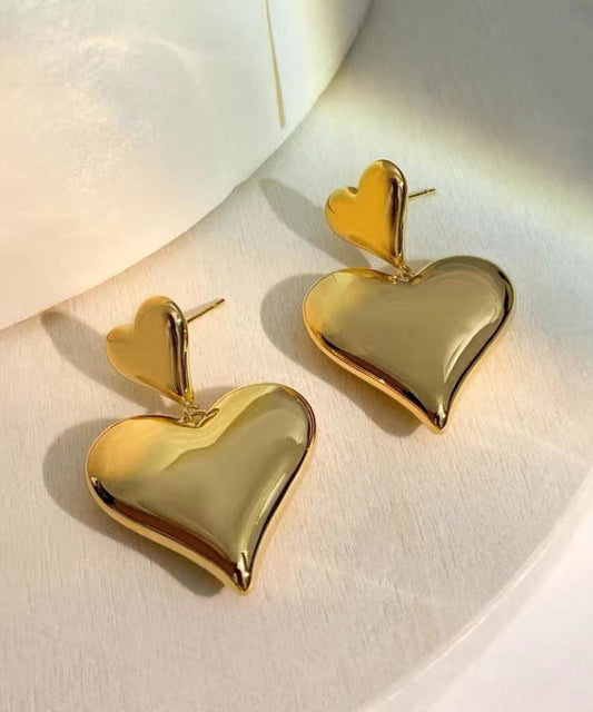 Original Design Gold Alloy Love Drop Earrings ZZ043